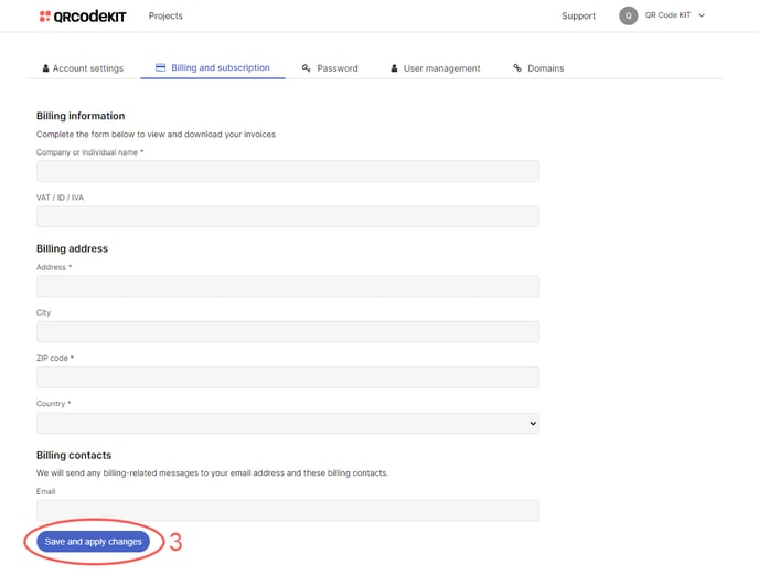 QRCK - Change billing address 2