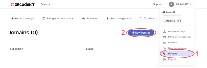 QRCK - Create domain 1