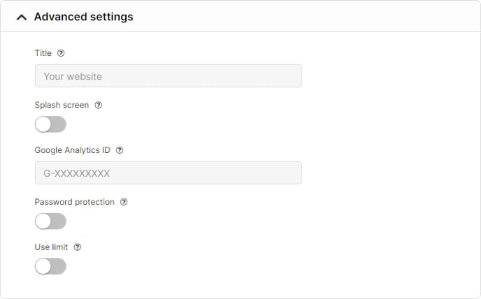 QRCK - Advanced settings
