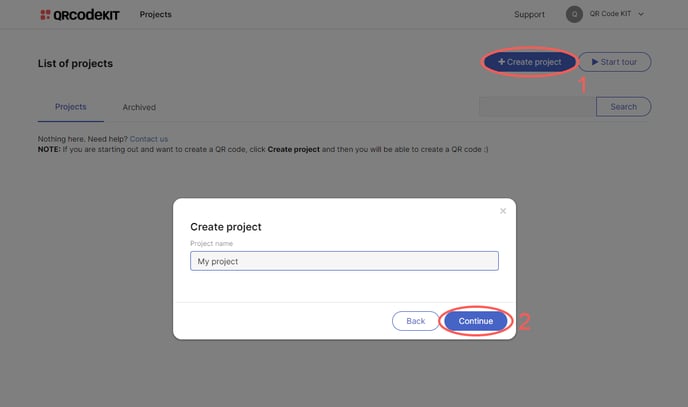 QRCK - Create project 1