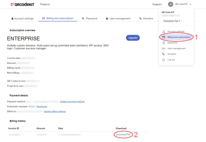 QRCK - Download invoice 1