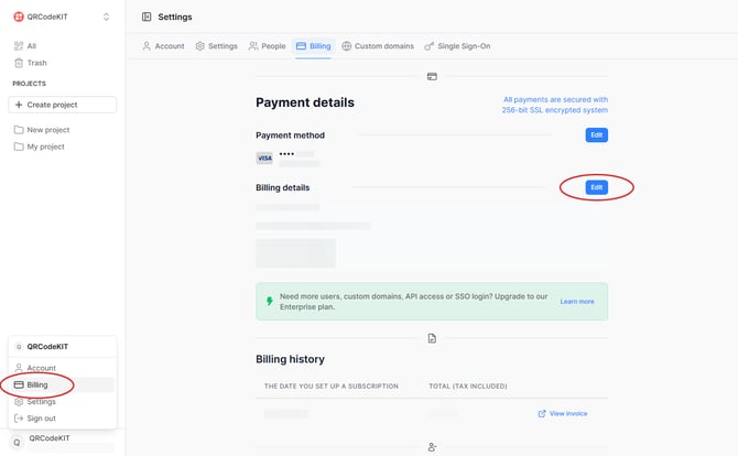 Billing Edit