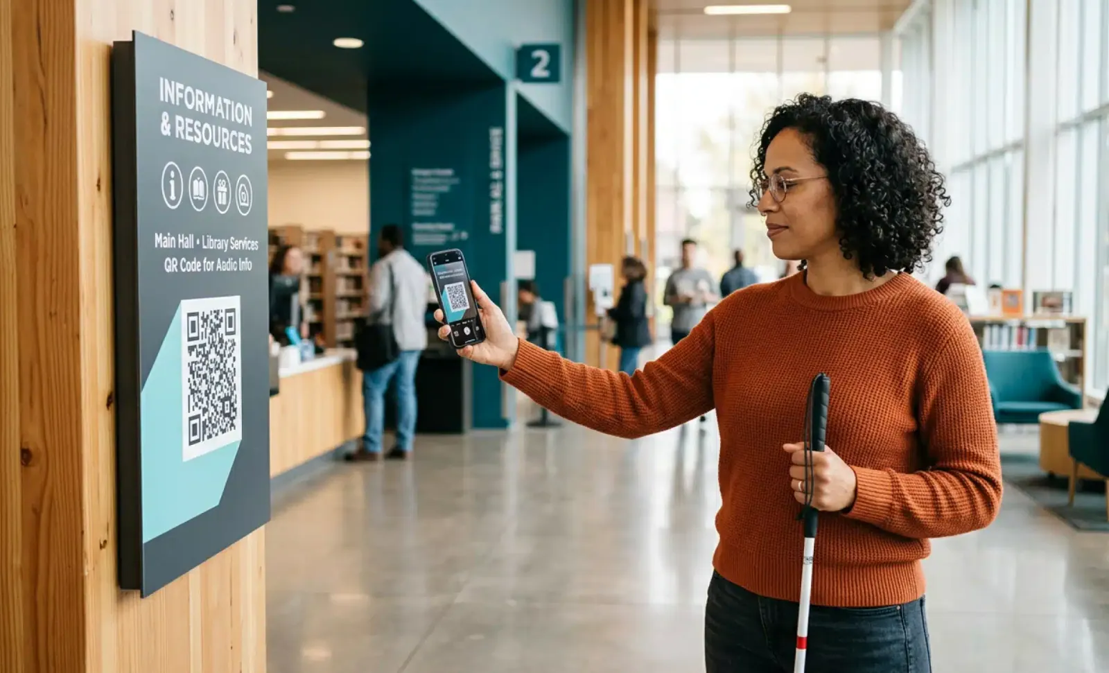 Accessible QR codes for visually impaired users