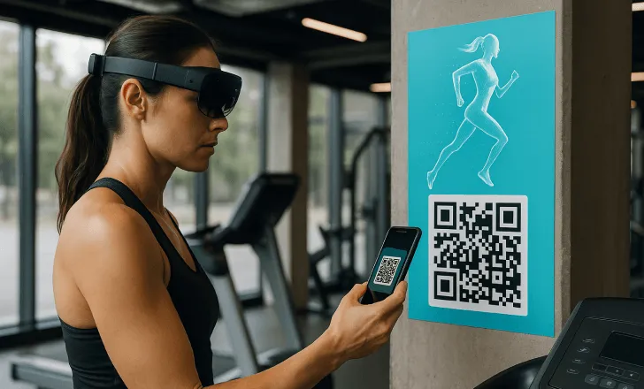 Augmented reality fitness scan with QR code