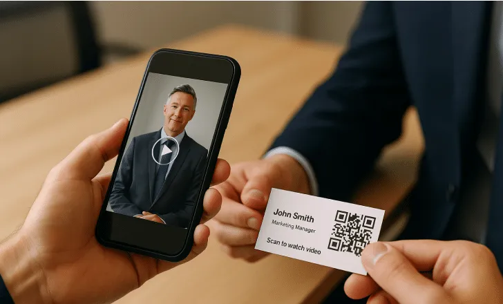 Business cards with a CV video