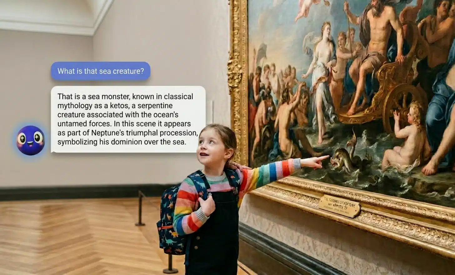 Child discovering a painting