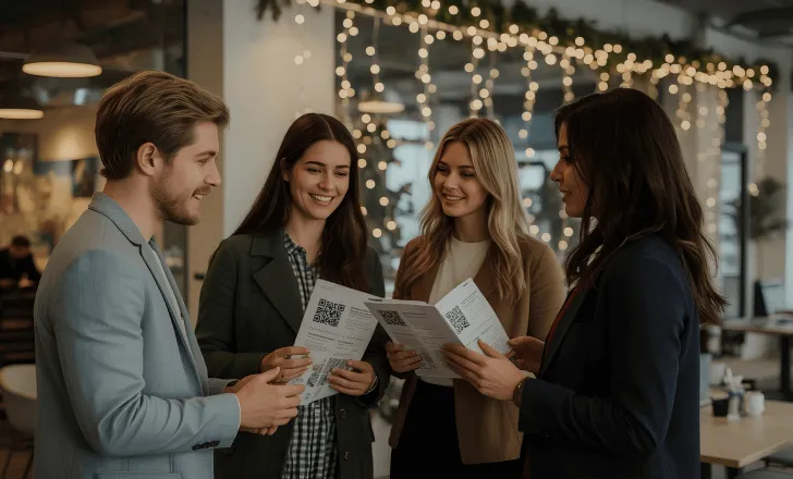 Christmas marketing strategy planning with printed QR codes