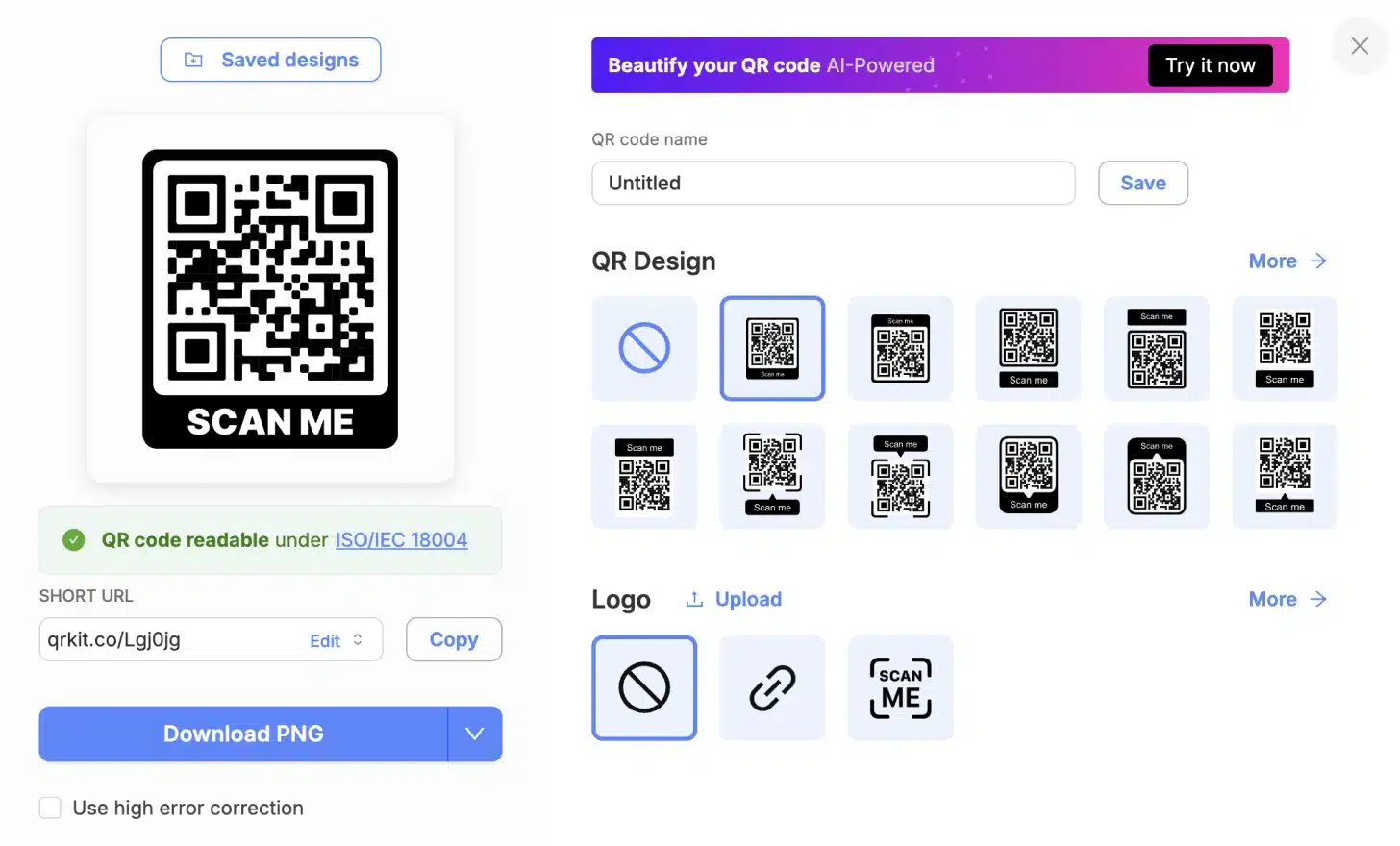 Customize the QR code design