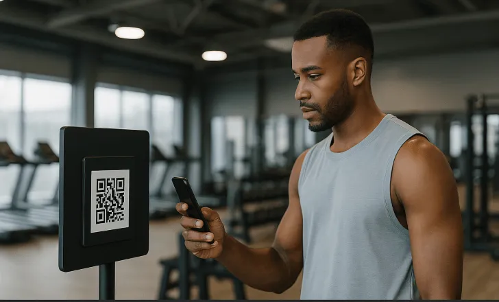 Gym check-in with QR scan