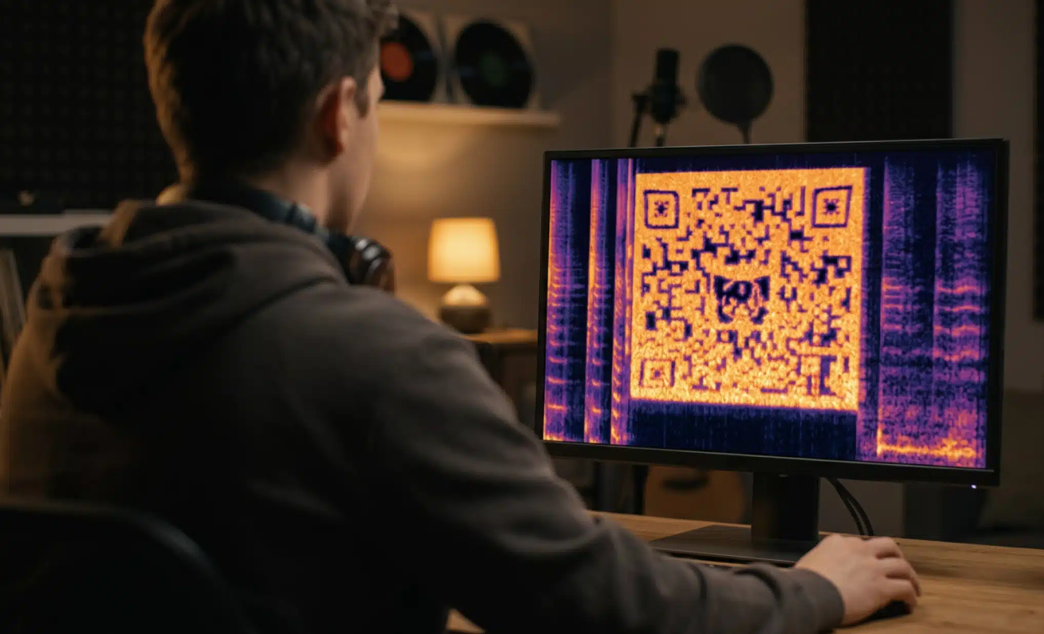 Hidden QR code in music