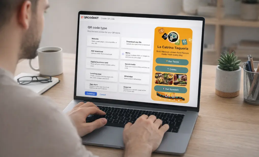 How menu QR codes work in QRCodeKIT