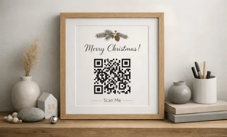 QR code Christmas card kept as a lasting memory after the holidays