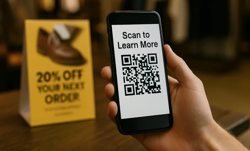 Exemplos de chamada para ação em QR code