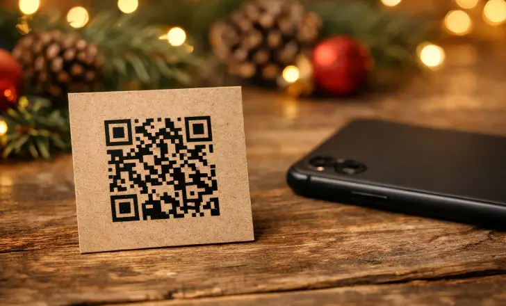 QR code replacing printed holiday information