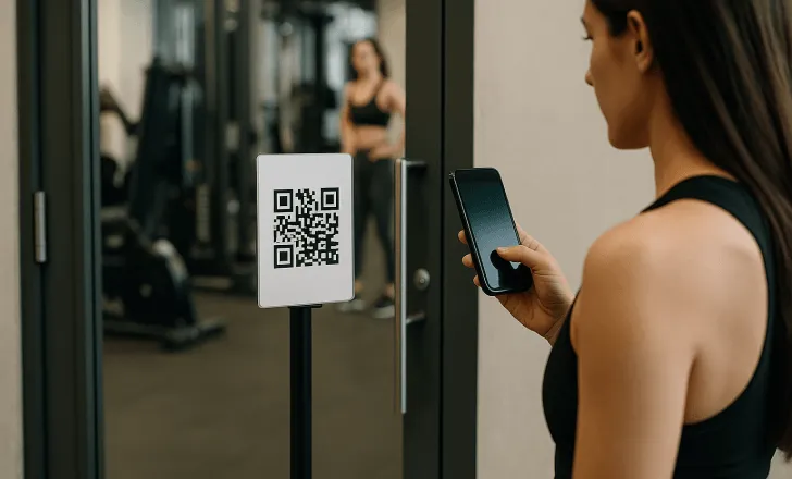 QR code scan by a member upon entry