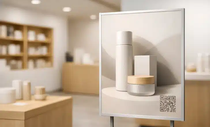QR code used across different physical touchpoints in a commercial environment