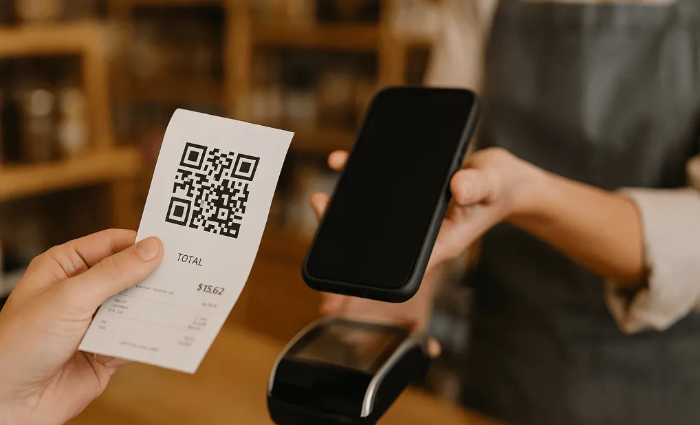 QR codes on receipts