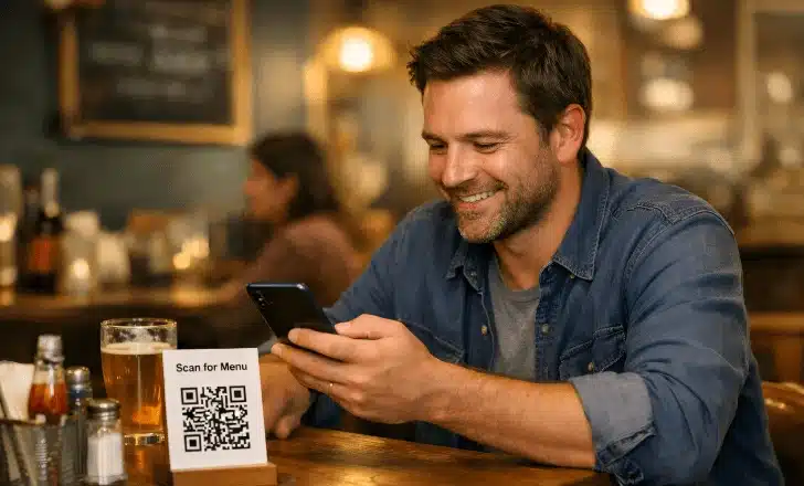 Returning customer comfortably using QR code
