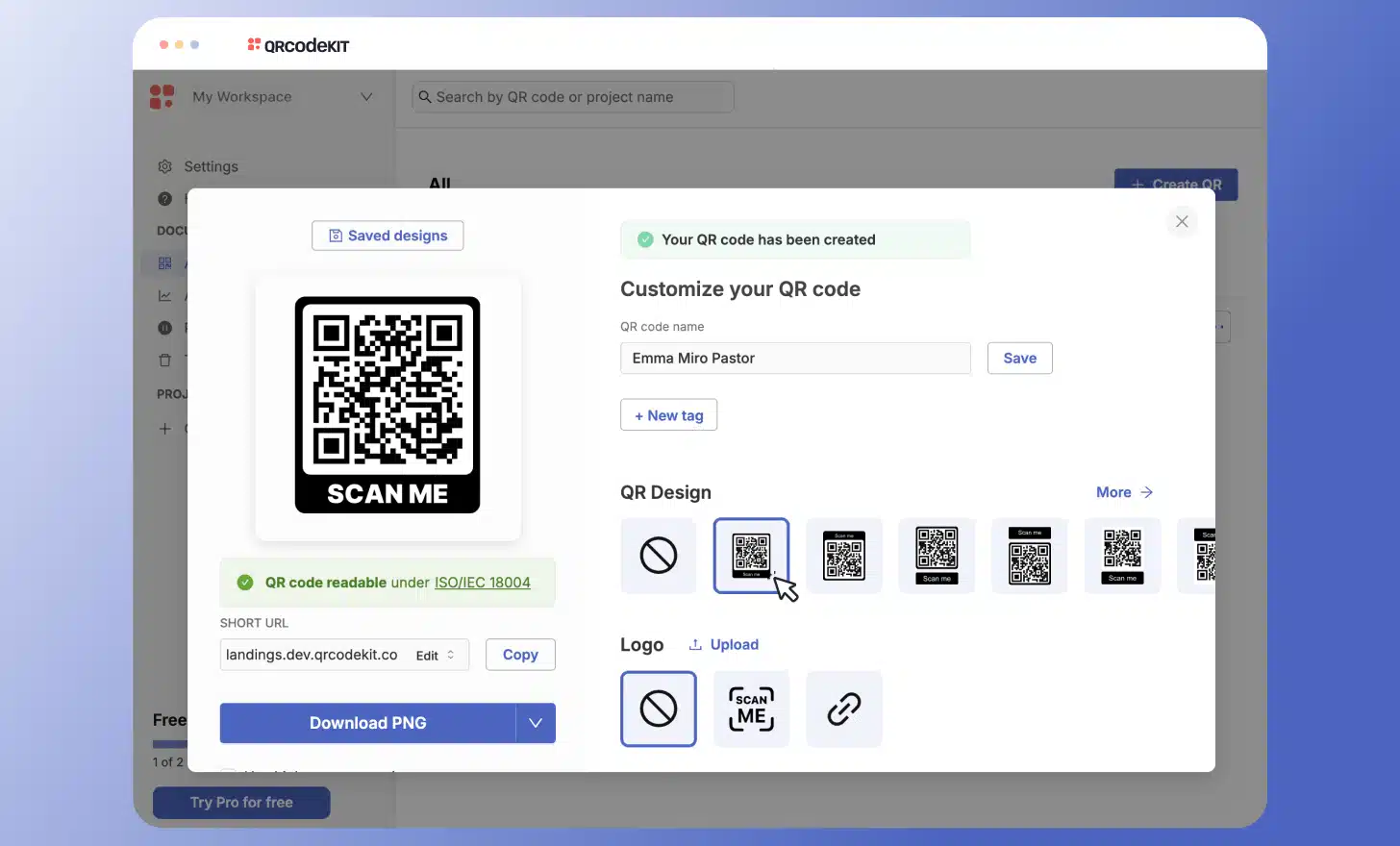 Configurazione semplificata del codice QR