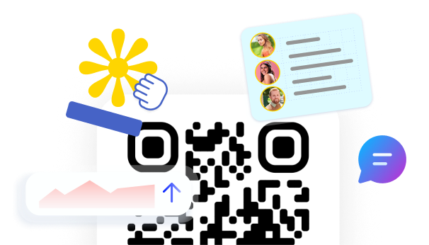 Un QR code dynamique entouré du contenu qu’il peut héberger
