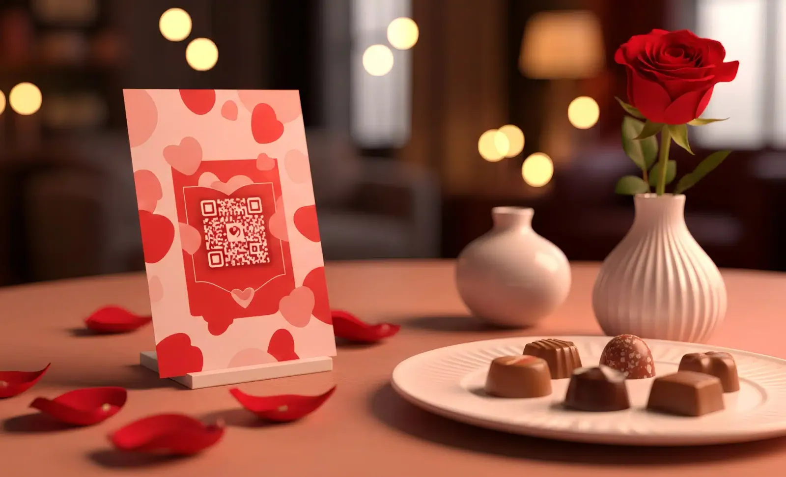 Landing page QR codes for valentines day
