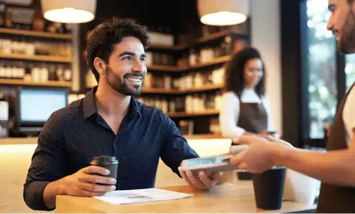 Pagamento sem contacto num café