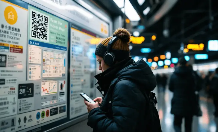 Códigos QR nos transportes públicos
