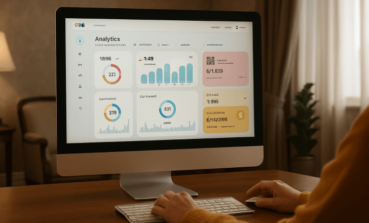 Analytics dashboard showing QR code payment scans