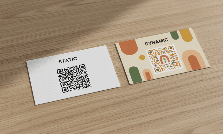 Comparison of static and dynamic QR codes on printed cards