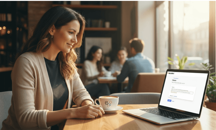Small business owner creating free dynamic QR codes online