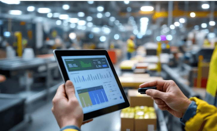 Tracking product traceability through QR code scanning.